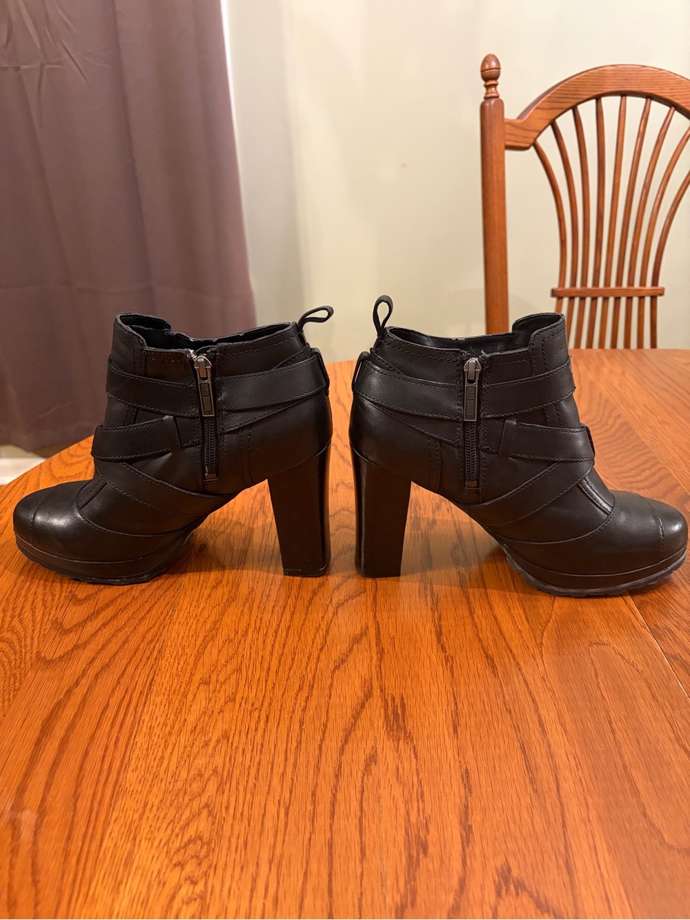 Women’s Black Buckle Ankle Boots - Picture 5 of 7